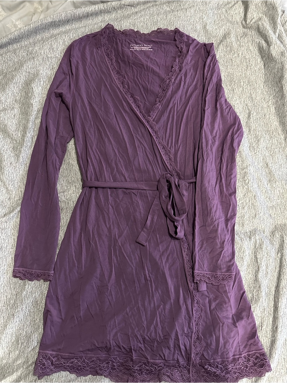 Victoria's Secret Plum Lace-Trim Robe Size XS/S NWOT